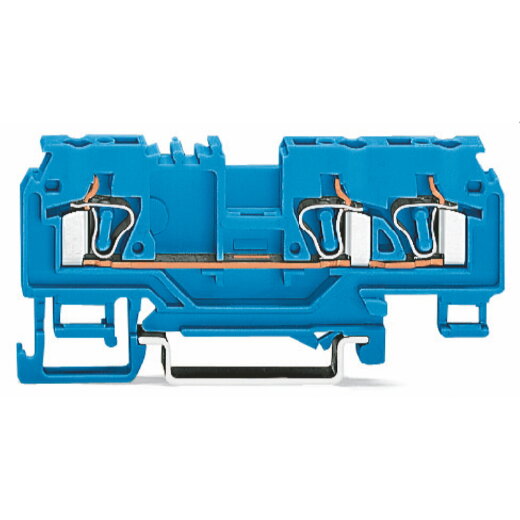 WAGO 3-Leiter-Durchgangsklemme 4 mm? mit Prüföffnung blau 880-684/999-940