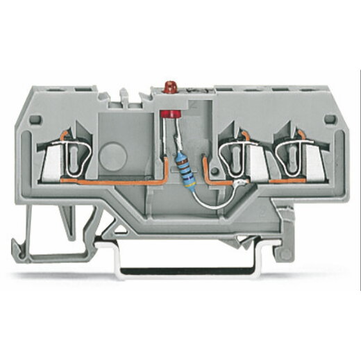 WAGO Bauelementklemme 3 Leiter LED rot grau 279-674/281-413