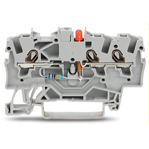 WAGO Bauelementklemme 3 Leiter LED rot grau 2001-1321/1000-434