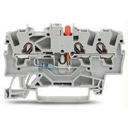 WAGO Bauelementklemme 3 Leiter LED rot grau...