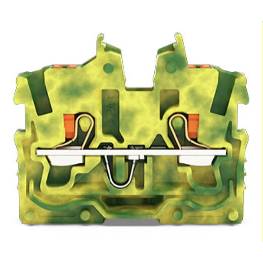 WAGO 2-Leiter-Mini-Durchgangsklemme mit Drücker 1 mm? grün-gelb 2250-307