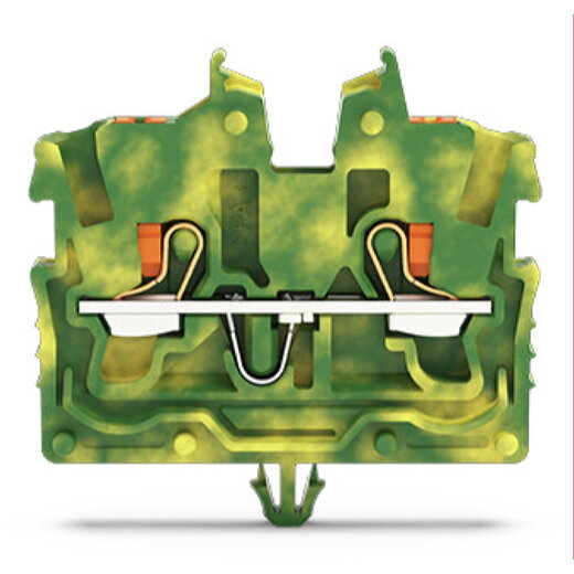 WAGO 2-Leiter-Mini-Durchgangsklemme mit Drücker 1 mm? grün-gelb 2250-317