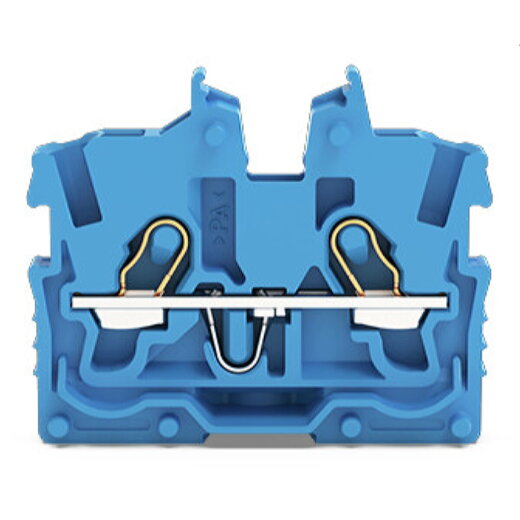 WAGO 2-Leiter-Mini-Durchgangsklemme mit Betätigungsöffnung 1 mm? blau 2050-304