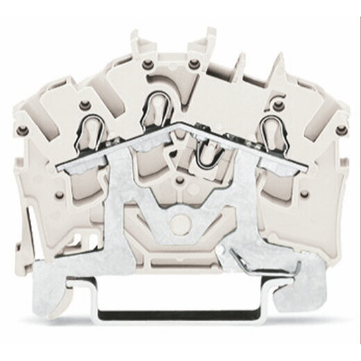 WAGO 3-Leiter-Schirmleiterklemme 2,5 mm? seitliche und mittige Beschriftung weiß 2002-6308