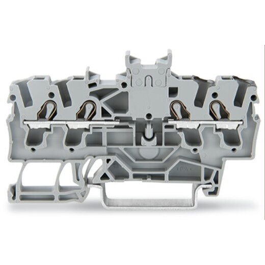 WAGO Doppeldurchgangsklemme 2,5 mm? mit doppelter, mittiger Beschriftungsaufnahme grau 2002-1441