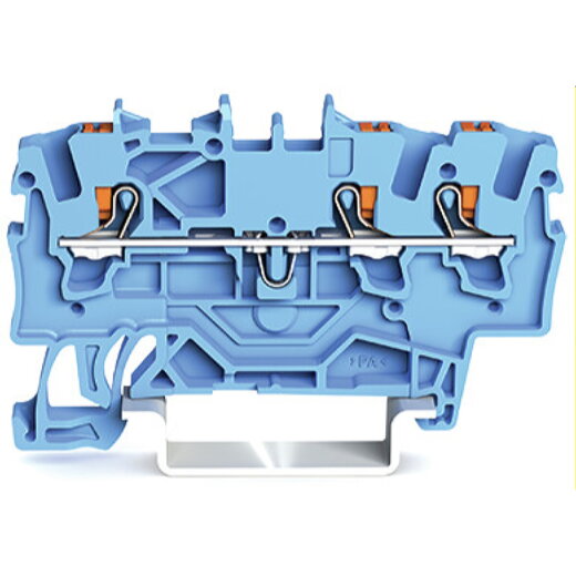 WAGO 3-Leiter-Durchgangsklemme mit Drücker 1,5 mm? blau 2201-1304
