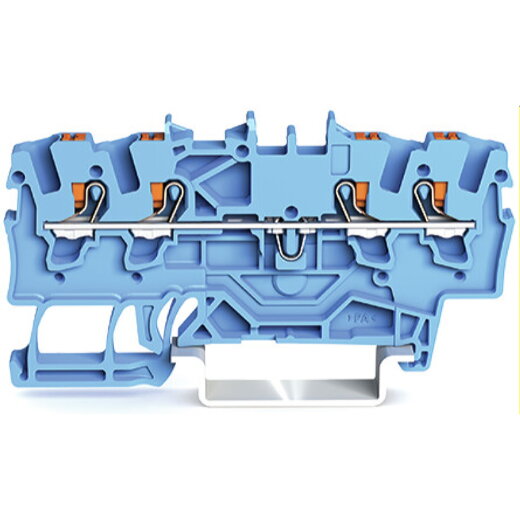 WAGO 4-Leiter-Durchgangsklemme mit Drücker 1,5 mm? blau 2201-1404