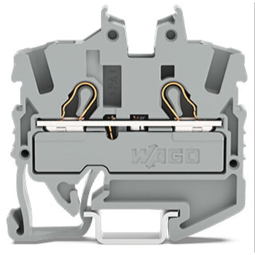 WAGO 2-Leiter-Mini-Durchgangsklemme mit Betätigungsöffnung 2,5 mm? grau 2052-1201