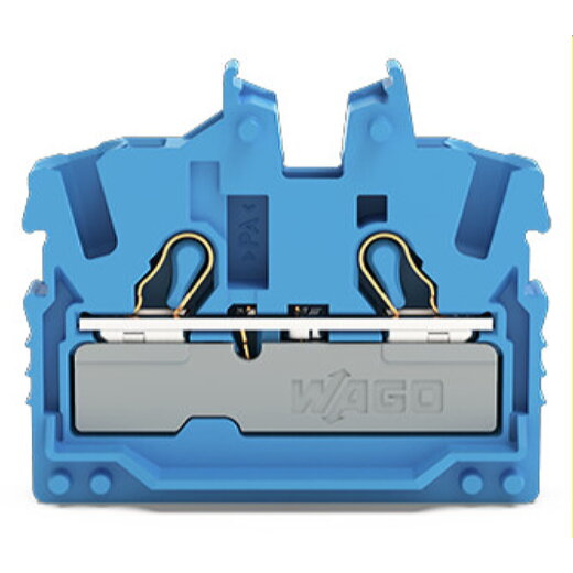 WAGO 2-Leiter-Mini-Durchgangsklemme mit Betätigungsöffnung 2,5 mm? blau 2052-324