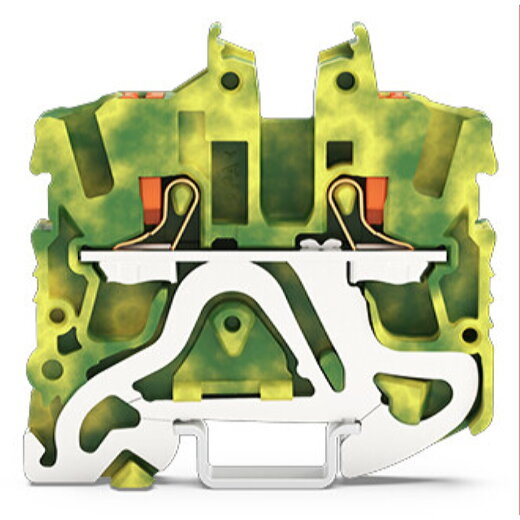 WAGO 2-Leiter-Mini-Schutzleiterklemme mit Drücker 2,5 mm? grün-gelb 2252-1207