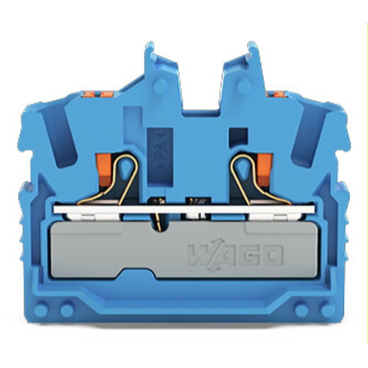WAGO 2-Leiter-Mini-Durchgangsklemme mit Drücker 2,5 mm? blau 2252-324