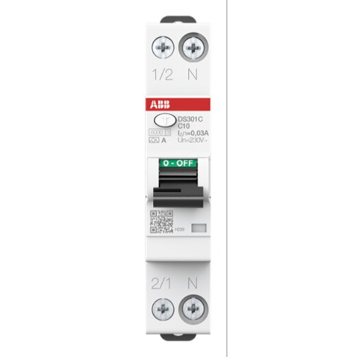 ABB Stotz-Kontakt FI/LS-Schalter DS301CA-C10/0,03 6kA 1P+N C10A 30mA