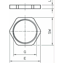 OBO Messing-Gegenmutter 169M M40x1,5 vernickelt M40
