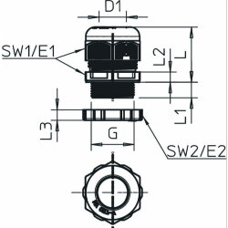 OBO Kabelverschraubung V-TEC PG11+ LGR mit Gegenmutter