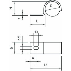 OBO Befestigungsschelle 822 25 V4A einlappig 25mm