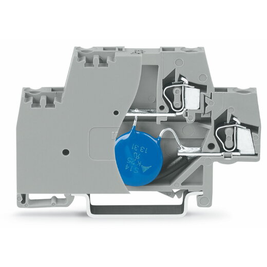 WAGO Bauelementklemme Doppelstock mit Abschlussplatte grau 280-504/281-587