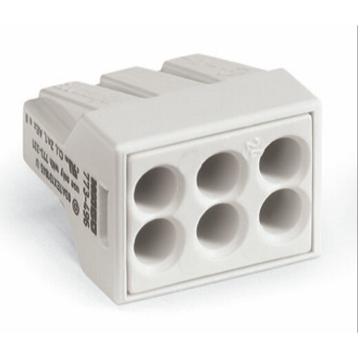 WAGO Verbindungsdosenklemme für ein- und mehrdrähtige Leiter für Ex-Anwendungen lichtgrau 773-496