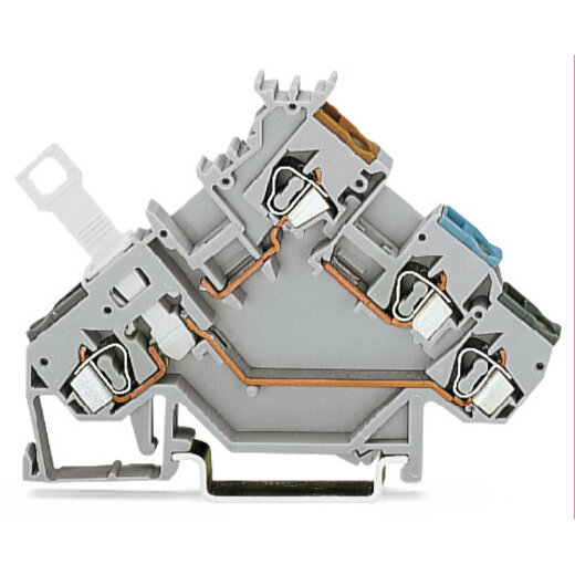 WAGO 3-Leiter-Initiatorenklemme mit farbig bedruckten Leitereinführungen 2,5 mm? grau 280-563