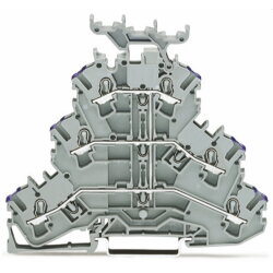 WAGO Dreistockklemme 6-Leiter-Durchgangsklemme L grau...
