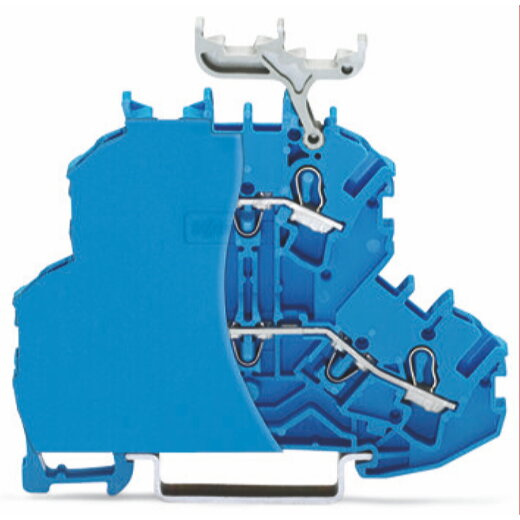 WAGO Doppelstockklemme Durchgangs-/Durchgangsklemme mit Abschlussplatte blau 2002-2234/099-000