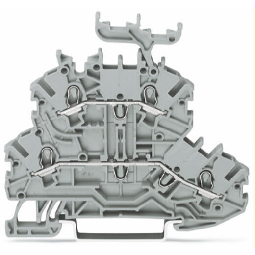 WAGO Doppelstockklemme Durchgangs-/Durchgangsklemme L/N grau 2000-2233