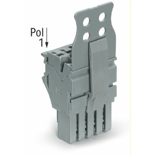 WAGO 1-Leiter-Federleiste Push-in CAGE CLAMP® 4 mm? grau 2022-106/144-000
