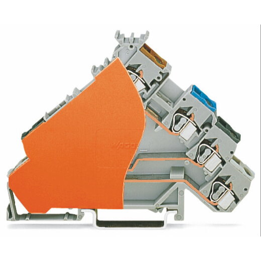 WAGO 4-Leiter-Initiatorenklemme für PNP (plus)-schaltende Initiatoren für Sicherungsstecker grau 280-588/280-323