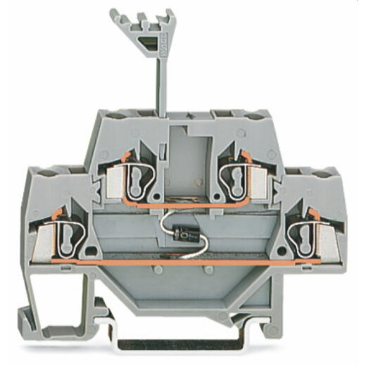 WAGO Bauelementklemme Doppelstock mit Diode 1N4007 grau 280-940/281-411