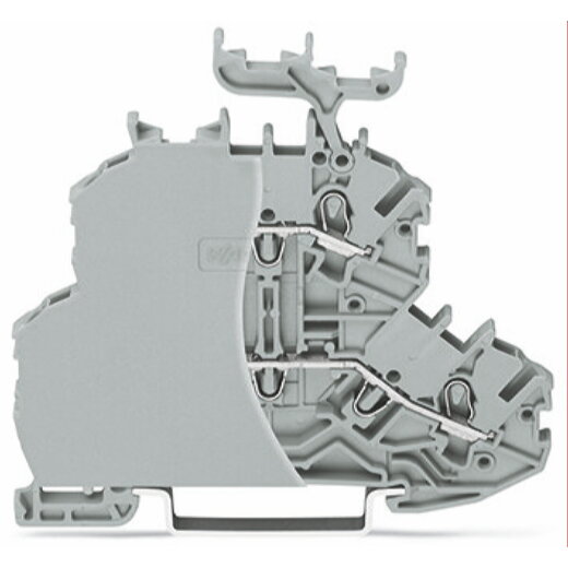 WAGO Doppelstockklemme Durchgangs-/Durchgangsklemme mit Abschlussplatte grau 2000-2233/099-000
