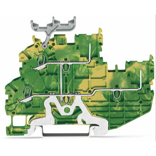 WAGO 2-Leiter/2-Pin-Doppelstock-Basisklemme 2-Leiter/2-Pin-Schutzleiterklemme PE grün-gelb 2020-2207