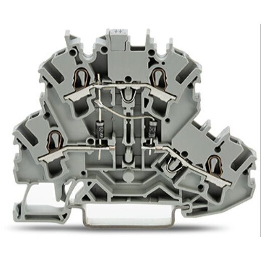 WAGO Bauelementklemme Doppelstock mit 2 Dioden 1N4007 grau 2002-2214/1000-490