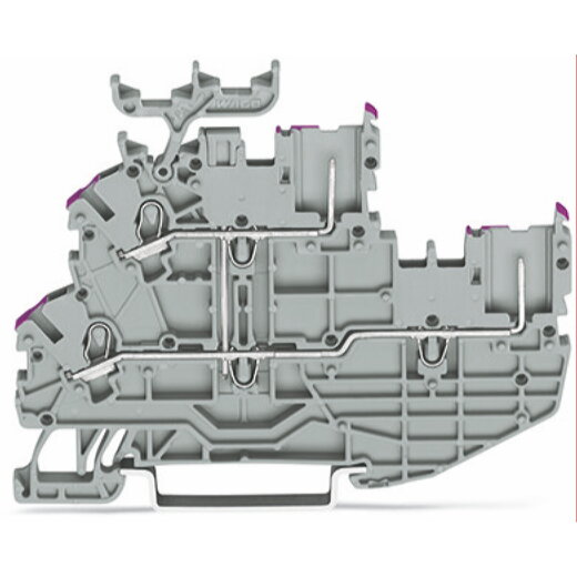 WAGO 2-Leiter/2-Pin-Doppelstock-Basisklemme 2-Leiter/2-Pin-Durchgangsklemme L/L grau 2020-2208