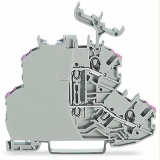 WAGO Doppelstockklemme 4-Leiter-Durchgangsklemme mit Abschlussplatte grau 2000-2238/099-000