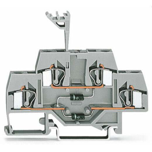 WAGO Bauelementklemme Doppelstock mit 2 Dioden 1N4007 grau 281-635/281-491