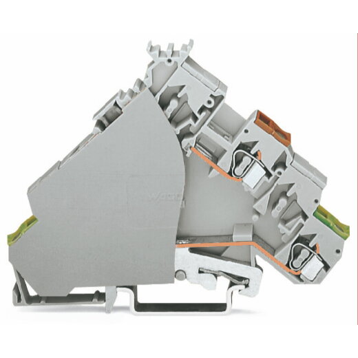 WAGO 2-Leiter-Aktoreneinspeiseklemme mit farbig bedruckten Leitereinführungen 2,5 mm? grau 280-586