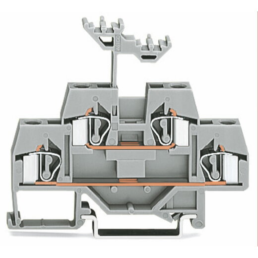 WAGO Doppelstockklemme Durchgangs-/Durchgangsklemme für Tragschiene 35 x 15 und 35 x 7,5 grau 281-619
