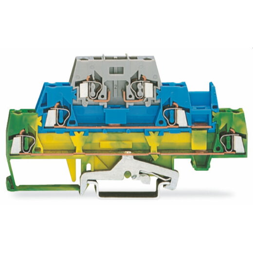 WAGO Dreistockklemme für Tragschiene 35 x 15 und 35 x 7,5 2,5 mm? grün-gelb/blau/grau 280-510