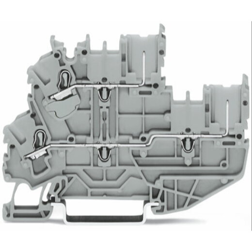 WAGO 1-Leiter/1-Pin-Doppelstock-Basisklemme Durchgangs-/Durchgangsklemme 2,5 mm? grau 2022-2202/999-953