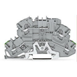 WAGO Doppelstock-Basisklemme PE/L Obergeschoss Basis grau...