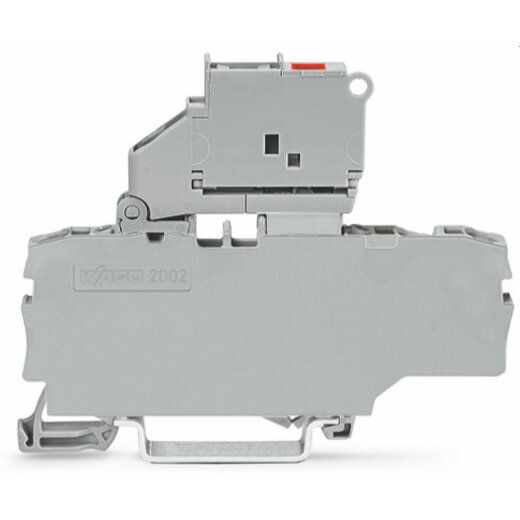 WAGO 3-Leiter-Sicherungsklemme mit schwenkbarem Sicherungshalter mit Abschlussplatte grau 2002-1711/1000-836