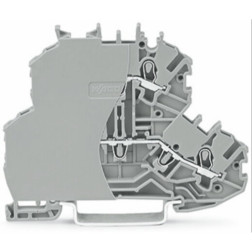 WAGO Doppelstockklemme Durchgangs-/Durchgangsklemme mit Abschlussplatte grau 2000-2202/099-000