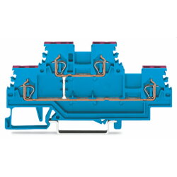 WAGO Doppelstockklemme 4-Leiter-Durchgangsklemme N blau...