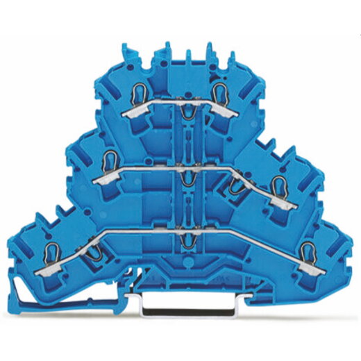 WAGO Dreistockklemme Durchgangs-/Durchgangs-/Durchgangsklemme N/N/N blau 2002-3204