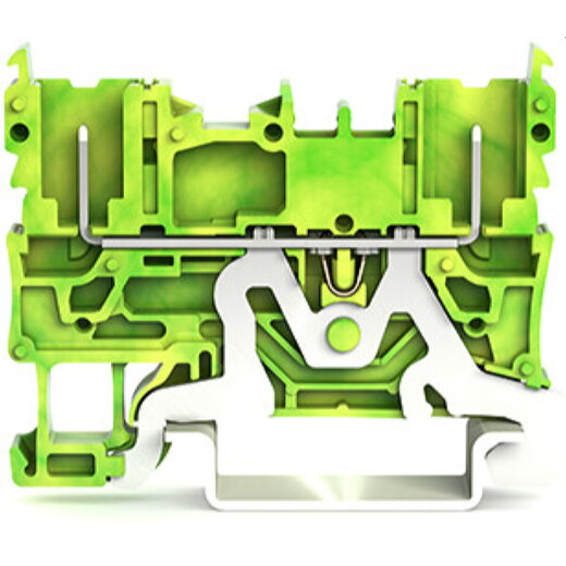 WAGO 2-Pin-PE-Basisklemme für Tragschiene 35 x 15 und 35 x 7,5 grün-gelb 2022-1607