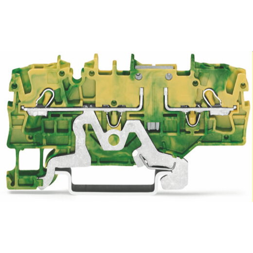 WAGO 2-Leiter-Schutzleiterklemme 2,5 mm? seitliche und mittige Beschriftung grün-gelb 2002-1907