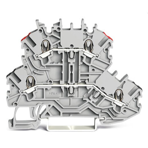 WAGO Doppelstockklemme Durchgangs-/Durchgangsklemme L/L grau 2000-2201/352-000