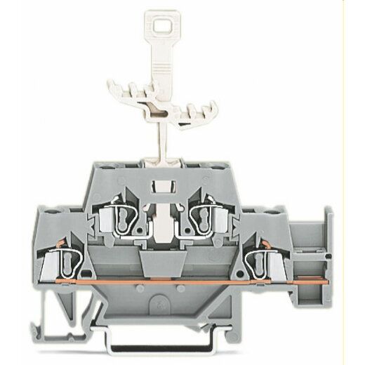 WAGO Doppelstockklemme Durchgangs-/Durchgangsklemme mit zusätzlicher Querbrückung im Erdgeschoss grau/grau 280-522