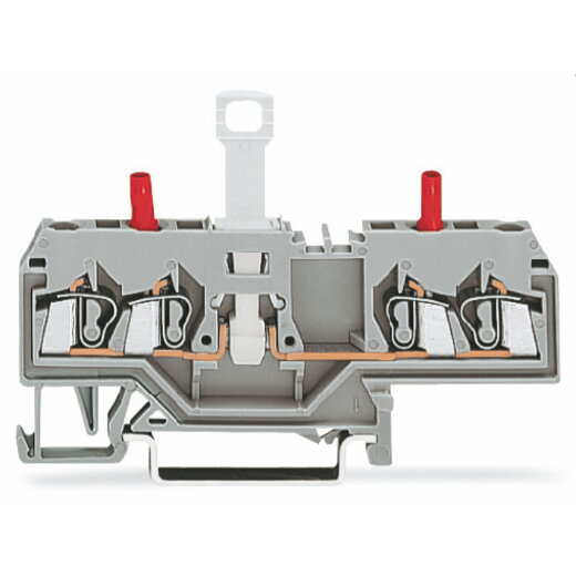 WAGO 2-Leiter-Trenn- und Messklemme ohne schwenkbaren Trennmesser mit berührungssicheren Prüfbuchsen grau 280-649