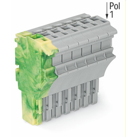 WAGO 1-Leiter-Federleiste Push-in CAGE CLAMP® 4 mm? grün-gelb/grau 2022-108/000-037