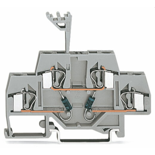 WAGO Bauelementklemme Doppelstock mit 2 Dioden 1N4007 grau 281-635/281-489